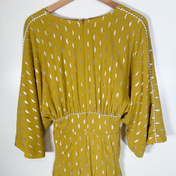 House of Harlow 1960 x REVOLVE OWEN DRESS Flowy Metallic Dot Small Mustard Flaw - Picture 10 of 15